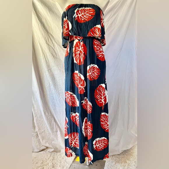 Lucky Brand Women's Tossed Leaf Maxi Dress‎ size Small - Picture 2 of 10